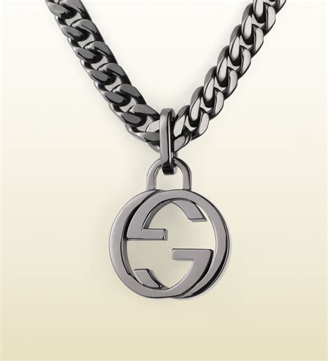 gucci silver g necklace|interlocking g necklace in silver.